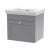 Nuie Classique Wall Hung 1-Drawer Vanity Unit with Basin 500mm Wide Satin Grey - 0 Tap Hole