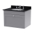 Nuie Classique Wall Hung 1-Drawer Vanity Unit with 3TH Black Marble Top Basin 600mm Wide - Satin Grey