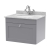 Nuie Classique Wall Hung 1-Drawer Vanity Unit with 1TH Grey Marble Top Basin 600mm Wide - Satin Grey