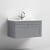 Nuie Classique Wall Hung 1-Drawer Vanity Unit with 1TH White Round Marble Top Basin 800mm Wide - Satin Grey