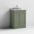 Nuie Classique Floor Standing 2-Door Vanity Unit with 3TH Grey Marble Top Basin 600mm Wide - Satin Green