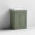 Nuie Classique Floor Standing 2-Door Vanity Unit with Classic Basin 600mm Wide Satin Green - 0 Tap Hole