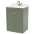 Nuie Classique Floor Standing 2-Door Vanity Unit with 1TH White Square Marble Top Basin 600mm Wide - Satin Green