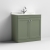 Nuie Classique Floor Standing 2-Door Vanity Unit with 1TH White Square Marble Top Basin 800mm Wide - Satin Green