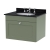 Nuie Classique Wall Hung 1-Drawer Vanity Unit with 3TH Black Marble Top Basin 600mm Wide - Satin Green