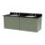 Nuie Classique Wall Hung 2-Drawer Vanity Unit with 3TH Black Marble Top Basin 1200mm Wide - Satin Green