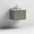 Nuie Classique Wall Hung 1-Drawer Vanity Unit with 1TH Grey Marble Top Basin 600mm Wide - Satin Green