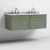 Nuie Classique Wall Hung 2-Drawer Vanity Unit with 3TH Grey Marble Top Basin 1200mm Wide - Satin Green