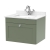 Nuie Classique Wall Hung 1-Drawer Vanity Unit with 1TH White Square Marble Top Basin 600mm Wide - Satin Green