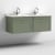 Nuie Classique Wall Hung 2-Drawer Vanity Unit with 1TH White Square Marble Top Basin 1200mm Wide - Satin Green