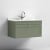 Nuie Classique Wall Hung 1-Drawer Vanity Unit with 1TH White Round Marble Top Basin 800mm Wide - Satin Green