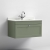 Nuie Classique Wall Hung 1-Drawer Vanity Unit with 1TH White Square Marble Top Basin 800mm Wide - Satin Green