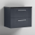 Nuie Deco Wall Hung 2-Drawer Vanity Unit with Sparkling Black Worktop 600mm Wide - Satin Anthracite