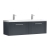 Nuie Deco Wall Hung 2-Drawer Vanity Unit with Double Ceramic Basin 1200mm Wide - Satin Anthracite