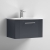 Nuie Deco Wall Hung 1-Drawer Vanity Unit with Basin-4 600mm Wide - Satin Anthracite