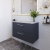 Nuie Deco Wall Hung 2-Drawer Vanity Unit with Bellato Grey Worktop 800mm Wide - Satin Anthracite