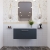 Nuie Deco Wall Hung 1-Drawer Vanity Unit with Bellato Grey Worktop 800mm Wide - Satin Anthracite