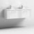 Nuie Deco Wall Hung 2-Drawer Vanity Unit with Double Polymarble Basin 1200mm Wide - Satin White