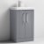 Nuie Deco Floor Standing 2-Door Vanity Unit with Basin-4 500mm Wide - Satin Grey