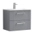 Nuie Deco Wall Hung 2-Drawer Vanity Unit with Basin-2 600mm Wide - Satin Grey