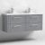 Nuie Deco Wall Hung 4-Drawer Vanity Unit with Double Polymarble Basin 1200mm Wide - Satin Grey