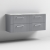 Nuie Deco Wall Hung 4-Drawer Vanity Unit with Bellato Grey Worktop 1200mm Wide - Satin Grey