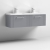 Nuie Deco Wall Hung 2-Drawer Vanity Unit with Double Polymarble Basin 1200mm Wide - Satin Grey