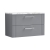 Nuie Deco Wall Hung 2-Drawer Vanity Unit with Carrera Marble Worktop 800mm Wide - Satin Grey