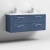 Nuie Deco Wall Hung 4-Drawer Vanity Unit with Double Polymarble Basin 1200mm Wide - Satin Blue