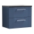 Nuie Deco Wall Hung 2-Drawer Vanity Unit with Sparkling Black Worktop 600mm Wide - Satin Blue