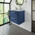 Nuie Deco Wall Hung 2-Drawer Vanity Unit with Sparkling White Worktop 600mm Wide - Satin Blue