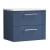 Nuie Deco Wall Hung 2-Drawer Vanity Unit with Sparkling White Worktop 600mm Wide - Satin Blue