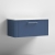 Nuie Deco Wall Hung 1-Drawer Vanity Unit with Sparkling White Worktop 800mm Wide - Satin Blue