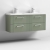 Nuie Deco Wall Hung 4-Drawer Vanity Unit with Double Polymarble Basin 1200mm Wide - Satin Green