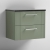 Nuie Deco Wall Hung 2-Drawer Vanity Unit with Sparkling Black Worktop 600mm Wide - Satin Green