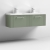 Nuie Deco Wall Hung 2-Drawer Vanity Unit with Double Polymarble Basin 1200mm Wide - Satin Green