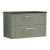 Nuie Deco Wall Hung 2-Drawer Vanity Unit with Sparkling Black Worktop 800mm Wide - Satin Green