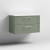 Nuie Deco Wall Hung 2-Drawer Vanity Unit with Sparkling White Worktop 800mm Wide - Satin Green