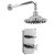 Nuie Edwardian Twin Square Thermostatic Concealed Shower Valve with Fixed Head and Arm - Chrome