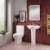 Nuie Freya Rimless Open Back Close Coupled Toilet with Push Button Cistern - Soft Close Seat