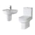 Nuie Harmony Bathroom Suite Close Coupled Toilet and Basin 500mm - 1 Tap Hole