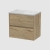 Havana Wall Hung 2-Drawer Vanity Unit with Bellato Grey Worktop 600mm Wide - Autumn Oak