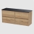 Havana Wall Hung 4-Drawer Vanity Unit with Sparkling Black Worktop 1200mm Wide - Autumn Oak