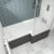 Nuie Square L-Shaped Shower Bath 1600mm x 700mm/850mm - Right Handed (inc Leg Set)