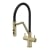 Nuie Ravi Mono Kitchen Sink Mixer Tap Dual Lever Handle - Brushed Brass