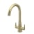 Nuie Samir Mono Kitchen Sink Mixer Tap Dual Lever Handle - Brushed Brass