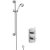 Nuie Victorian Twin Square Thermostatic Concealed Shower Valve with Slider Rail Kit - Chrome