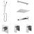 Nuie Windon Thermostatic Concealed Mixer Shower with Shower Kit + Fixed Head Stop Tap and Bath Spout