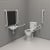 Nymas NymaCARE Rimless Close Coupled Doc M Toilet Pack with Stainless Steel Grab Rails with TMV3 Valve - White