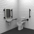Nymas NymaSTYLE Rimless Close Coupled Doc M Toilet Pack with TMV3 Valve - Matt Black Grab Rails